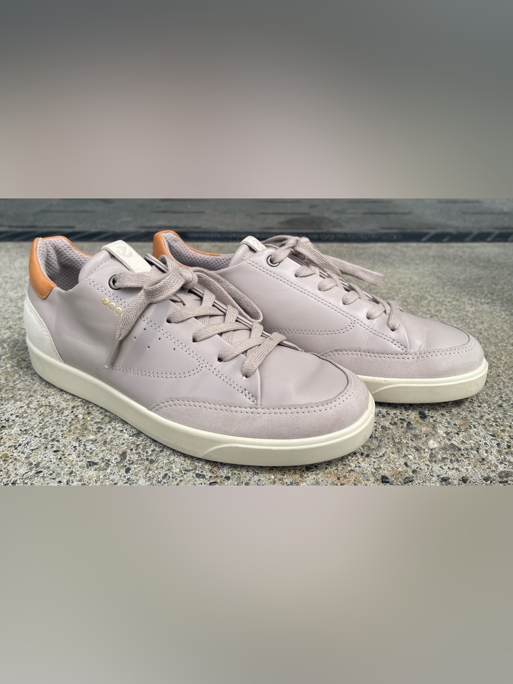 ECCO Street Lite Luxe Leather Sneakers Grey Rose EU 38 US 7-7.5